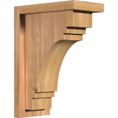 Ekena Millwork Pescadero Smooth Corbel w/Backplate, Western Red Cedar, 5 1/2"W x 10"D x 14"H COR06X10X14PEC01SWR